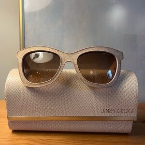 Never Worn Jimmy Choo Sparkly Beige/Brown Sunglasses